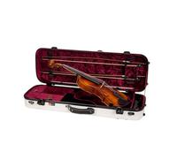 Crossrock CRF2020VMW-R Étui rectangulaire en Fibre de Verre pour Violon 4/4 avec Compartiments pour Accessoires, Bretelles Amovibles, Serrure TSA, hygromètre, Blanc Laiteux