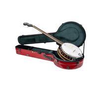 Crossrock Étui banjo en fibre de verre compatible avec Mastertone et la plupart des styles à 5 cordes, avec compartiment intérieur, sangles de sac à dos, hygromètre, serrure TSA - rouge (CRF2023MBJRD)