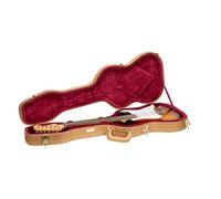 Crossrock CRW520STLG - Étui pour Guitare électrique en Bois profilé pour Stratocaster et Telecaster - en Faux Cuir doré Bordeaux - Intérieur en Velours - Série Designer - Doré de Luxe (CRW520STLG)