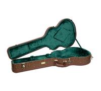 Crossrock Designer Series CRW530OMBQ Étui en Bois pour Guitares acoustiques à frettes OM/000-14 - Verrou de sécurité, Pieds en métal, Espace de Rangement - Marron Fleur