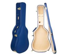 Crossrock Designer Series Étui pour Guitare Acoustique Gibson SJ-200 | Finition Bleu Vif, archtop renforcé, Verrouillage de sécurité, Rangement caché