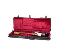 Crossrock Étui ABS pour Guitare électrique Stratocaster et Telecaster | Finition Noire Mate, intérieur en Velours Bordeaux, Serrure TSA - Série moulée Premium