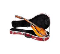Crossrock Étui de Mandoline en ABS pour Style A | Finition Rouge Mate, Rangement intérieur, système à 4 loquets, Sangles Amovibles - Étui de Voyage léger