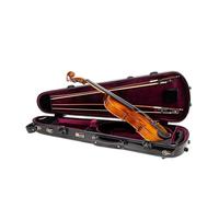 Crossrock Étui de violon en fibre de verre pour violon 4/4 | Finition noire brillante | Serrure TSA, sangles de sac à dos, couverture en velours, rangement intégré