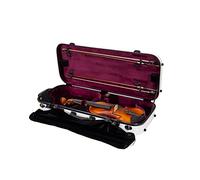 Crossrock Étui Double en Fibre de Verre pour Violon 4/4 | Finition Blanc Brillant, Serrure TSA, intérieur en Velours Rouge - Étui sécurisé et élégant pour Les Professionnels et Les étudiants