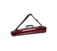 Crossrock Étui droit pour saxophone soprano de qualité professionnelle | Rouge cramoisi brillant, serrure TSA, protection Elite, sangles de sac à dos amovibles, poche pour accessoires pour musiciens