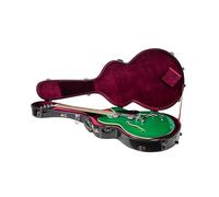 Crossrock Étui en fibre de verre pour guitares électriques semi-creuses et creuses de style 335 6 cordes avec serrure TSA - Noir (CRF2020SABK)