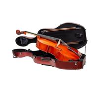 Crossrock Étui en polycarbonate avec roues pour violoncelle 4/4 pleine grandeur | Poche extérieure pour partitions, 3 poignées, sangles amovibles, rouge - Série Protection Légère