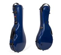 Crossrock Étui Mandoline Fibre de Verre A & F Style | Coque Bleu Marine Brillante (Navy Blue), Serrure TSA, Bretelles Sac à Dos, Rangement - Ajustement Universel Suspendu