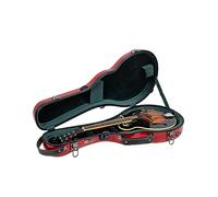 Crossrock Étui Mandoline Fibre de Verre A & F Style | Coque Rouge Brillante (Red), Serrure TSA, Bretelles Sac à Dos, Rangement - Ajustement Universel Suspendu