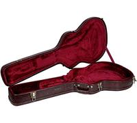 Crossrock Étui pour guitares électriques semi-creuses style 335 à 6 cordes - Quincaillerie en bois vintage, doublure en éponge, pieds en métal, espace de rangement - marron (CRW620SABR)