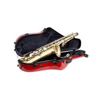 Crossrock Étui pour Saxophone ténor en Fibre de Verre | Finition Rouge Brillante | Coque renforcée | Intérieur amélioré, Serrure TSA et Sangles de Sac à Dos - Protection Professionnelle des Voyages