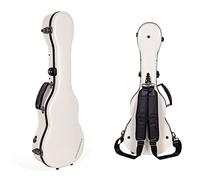 Crossrock Étui pour ukulélé en Fibre de Verre série CRF2020, Blanc Laiteux, Baritone Ukulele Case, Étui pour ukulélé Baryton