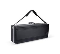 Crossrock Étui Rectangulaire ABS pour Saxophone Ténor | Texture Diamant Noire, Intérieur Velours Bleu, Serrure Sécurisée, Sangle Épaule Amovible