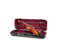 Crossrock Étui rectangulaire en Fibre de Verre pour Violon 4/4, avec verrou TSA, Couverture de Protection, hygromètre, Compartiments pour Accessoires, Noir (CRF2020VBK-R)