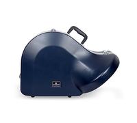 Crossrock Étui Rigide ABS pour Cor d’Harmonie Simple & Double | Coque Bleue (Blue), Doublure Peluche, Sangle Épaule, Poignée Moulée - Protection Solide Concert