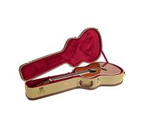 Crossrock Étui Rigide en Bois pour Guitare Acoustique Classique 000/OM de 3,7 m avec Cordes en Nylon - Loquets en Acier Inoxydable, Doublure en éponge, Pieds en métal, Espace de Rangement - Tweed