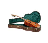Crossrock Étui Rigide en Bois pour Guitare Classique 4/4 | Finition Cuir synthétique Blossom Brown, intérieur Velours Vert forêt, Serrure - Designer Series