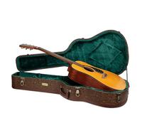 Crossrock Designer Series CRW530SABQ Étui en Bois pour Guitares électriques Semi-Creuses à 6 Cordes Style 335 Serrure de sécurité, Pieds en métal, Espace de Rangement Marron Fleur