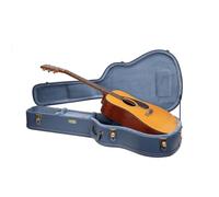 Crossrock Relief Series CRW630DSB Étui en bois pour guitare acoustique Gibson et Martin dreadnought avec surface hautement texturée, imitation polaire de vison, loquets en acier inoxydable, bleu fumé,