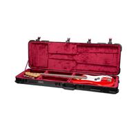 Crossrock Housse de Transport en ABS pour Fender Jazz & Precision | Finition Mate | Intérieur en Velours Bordeaux | Serrure TSA - Premium Molded Series