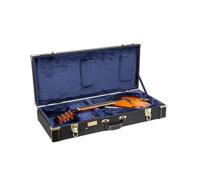 Crossrock Mallette rectangulaire en bois pour mandolines de style A, avec compartiment pour accessoires, loquets en acier inoxydable, pieds en métal, noir (CRW620MABK-R)