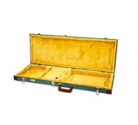 Crossrock Master Series CRW720EMB Housse en Bois pour Guitare électrique Telecaster et Stratocaster, Serrure de sécurité, poignée en Cuir véritable, ferrures renforcées, Pieds en métal, Espace