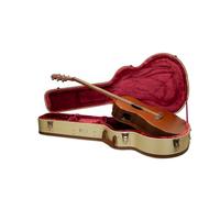 Crossrock Master Series CRW720OMFT Étui en bois pour guitare acoustique OM/Martin 000-14 frettes avec verrou de sécurité, poignée en cuir véritable, matériel renforcé, pieds en métal, espace de