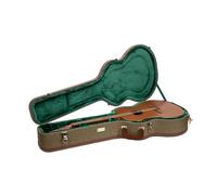 Crossrock Master Series CRW720OMOG Étui en bois pour guitare acoustique OM/Martin 000-14 frettes avec verrou de sécurité, poignée en cuir véritable, matériel renforcé, pieds en métal, espace de