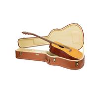 Crossrock Relief Series CRW630DRO Étui pour guitare Dreadnought pour Gibson J-45 / Martin D-Style | Finition bois rouge sculpté, intérieur en peluche ivoire, serrure