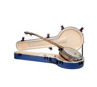 Crossrock Valise de transport pour banjo à résonateur à 5 cordes | Coque rigide résistante aux rayures, serrure de sécurité, intérieur en velours et compartiment pour accessoires - Convient à Deering