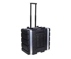 Crossrock Valise empilable avec Roues Compatible avec la Norme 5U, 48,9 cm de Profondeur, Construction Rigide en polyéthylène avec matériel Robuste Noir (CRA9605UW)