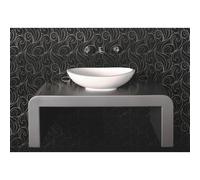 Crosstone Perre lavabo à poser 36x61,5x17cm 0 trous de robinet ovale Solid Surface blanc mat CTWL-3010