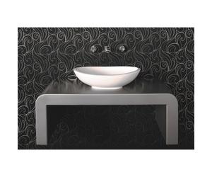 Crosstone Perre lavabo à poser 36x61,5x17cm 0 trous de robinet ovale Solid Surface blanc mat CTWL-3010