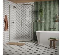 Crosswater Asura 8 mm quart de rond porte simple A 1200 x 800 panneaux fixes en acier inoxydable brossé AUQSVC12X8A