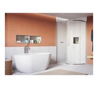 Crosswater Asura 8 mm quart de rond porte simple A 1200 x 900 panneaux fixes poli inox AUQSSC12X9A