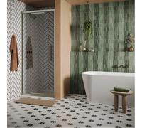 Crosswater Asura porte de douche pliante - 90cm - sans poignée - inox brossé AUIDVC0900