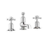 Crosswater Belgravia mitigeur de lavabo - 3 trous - chaud/froid - poignées croisillon - chrome BL130DPC