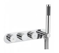 Crosswater Dial Robinet de douche avec 2 boutonas et douchette à main horizontal chrome DIAL_CENT_6