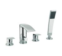 Crosswater Flow Robinet de bord de baignoire - 4 trous - douchette - chrome MBFW440D