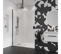 Crosswater Gallery Douche à l'italienne - 90x200cm - avec bras plafond verre de sécurité clair 10mm - chrome SW700808/SW700810/SW700929