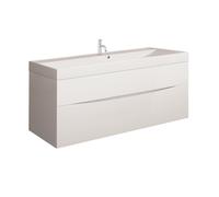 Crosswater Glide II Meuble sous vasque - 100x45x52cm - 2 tiroirs - sans poignées - Blanc brillant GL1000D2WG