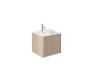 Crosswater Limit Ensemble meuble salle de bains - 50x45x45cm - 1 tiroir - vasque en verre - Modern Oak/Anthracite SW1026494/SW487189