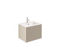 Crosswater Limit Ensemble meuble salle de bains - 60x45x45cm - 1 tiroir - vasque en verre - Warm Stone SW1026446/SW876167