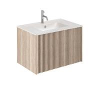 Crosswater Limit Ensemble meuble salle de bains - 70x45x45cm - 1 tiroir - vasque en céramique - Modern Oak/Anthracite SW1026451/SW487181