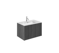 Crosswater Limit Ensemble meuble salle de bains - 70x45x45cm - 1 tiroir - vasque en verre - Steelwood/Anthracite SW1026453/SW487206