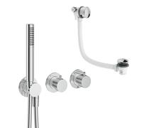 Crosswater Module Ensemble de douchette à main - 2 leviers - vidage de baignoire - douchette à main - chrome MODSET5C