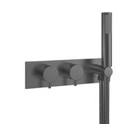 Crosswater MPRO 2 Ensemble de douche - 8.1x26.2x6.7cm - 2 fonctions - douchette à main - flexible de douche - Gunmetal PRO1701LBPT