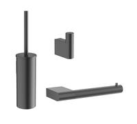 Crosswater MPRO Ensemble accessoires wc - brosse toilette et support - crochet serviette - porte papier - Gunmetal SW928074 / SW928112 / SW928226