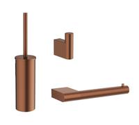 Crosswater MPRO Ensemble d’accessoires de toilettes - porte-balai de toilettes - patère - porte-rouleau de papier toilette - bronze brossé SW928145 / SW928214 / SW928042